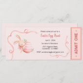 イースターエッグ狩り招待状、イースターパーティー 招待状 (正面/裏面)