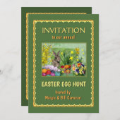 イースターエッグ狩り招待状（カスタマイズ可能） 招待状 (正面/裏面)