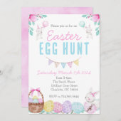 イースターエッグ狩り招待状、チャーチエッグ狩り招待状 招待状 (正面/裏面)