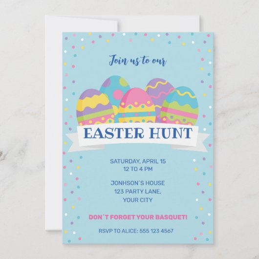 イースターエッグ狩り招待状 案内状 (正面)