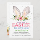 イースターエッグ狩り招待、教会イースターエッグ 招待状 (正面/裏面)
