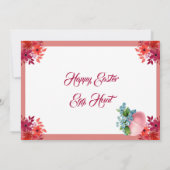 イースターエッグ狩り水カラーフローラバニー招待状 ノートカード (裏面)