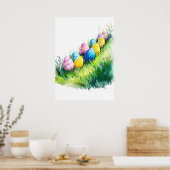 イースターエッグ狩り水彩 ポスター (キッチン)