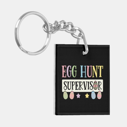 イースターエッグ狩り監督おもしろい家族イースター キーホルダー (正面左)