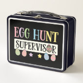 イースターエッグ狩り監督おもしろい家族イースター メタルランチボックス (正面)