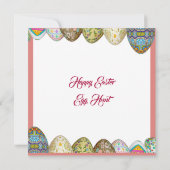 イースターエッグ狩り素朴バラバニーキッド招待状 ノートカード (裏面)