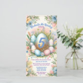 イースターエッグ狩り誕生日パーティーデジタル招待状 セーブザデート (スタンド正面)