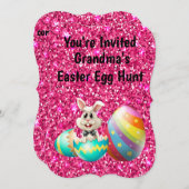 イースターエッグ狩り、おばあちゃんおもしろいハウスギフト 招待状 (正面/裏面)