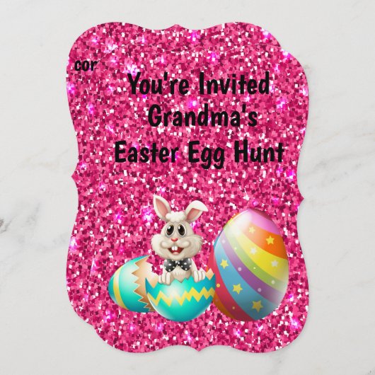 イースターエッグ狩り、おばあちゃんおもしろいハウスギフト 招待状 (正面/裏面)