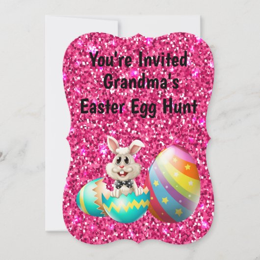 イースターエッグ狩り、おばあちゃんおもしろいハウスギフト 招待状 (正面)