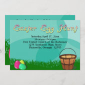 イースターエッグ狩り、バスケット付き卵3個 シーズンカード (正面/裏面)