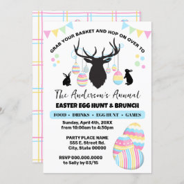 イースターエッグ狩り&ブニー付きブランチ鹿 招待状