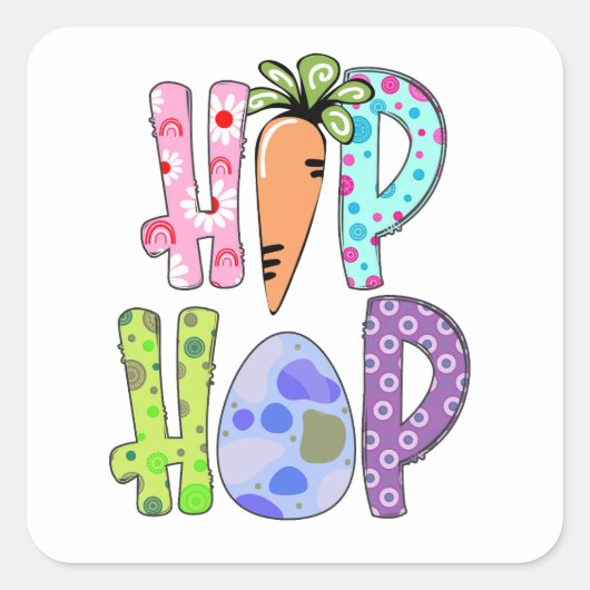 イースターエッグ狩り – 休日 スクエアシール (正面)