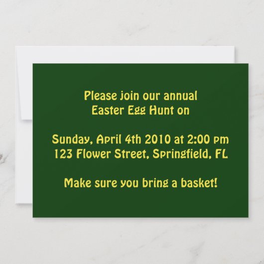 イースターエッグ狩り 招待状 (裏面)