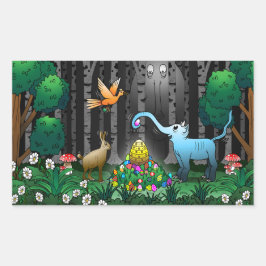 イースターエッグ狩り 長方形シール