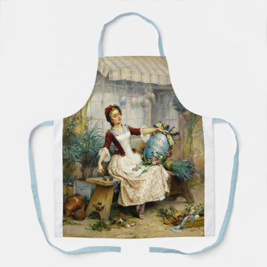 イースターエッグ素晴らしアートヴィンテージ絵画ズ エプロン (正面)