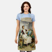 イースターエッグ素晴らしアートヴィンテージ絵画ズ エプロン (着用した状態)