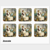 イースターエッグ素晴らしアートヴィンテージ絵画ズ スクエアシール (シート)