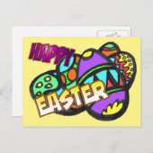 イースターエッグ葉書のカスタマイズ シーズンポストカード (正面/裏面)