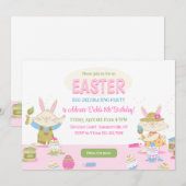 イースターエッグ飾り付けパーティーの招待状 招待状 (正面/裏面)