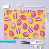 イースターエッグ黄色とピンクのパターン 薄葉紙 (クラフト)