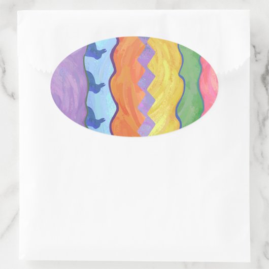 イースターエッグ2シール 楕円形シール (バッグ)