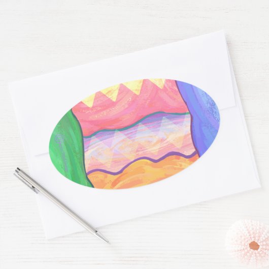 イースターエッグ4シール 楕円形シール (封筒)