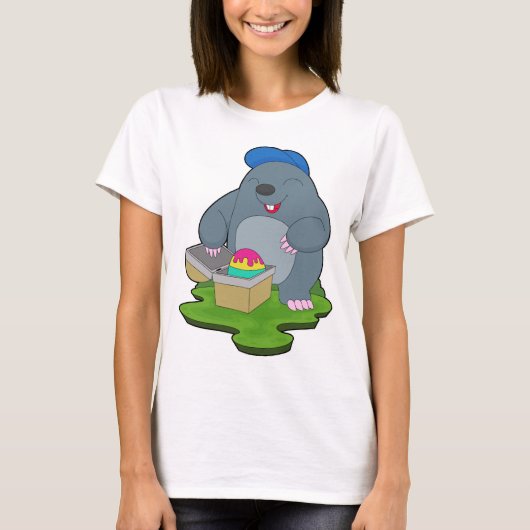 イースターエッグ うさぎ モグラ Tシャツ (正面)