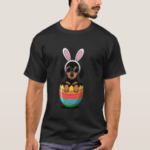 イースターエッグ かわいいダックスフンド イースター おめでとう Tシャツ