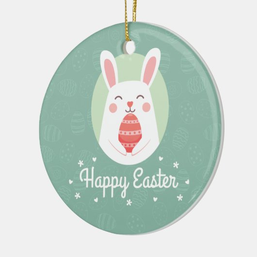 イースターエッグ|の陶磁器のオーナメントが付いているかわいいバニー セラミックオーナメント (左)