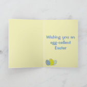 イースターエッグ＆ひよこ 折りたたみグリーティングカード カード (内部)