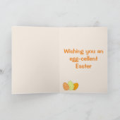 イースターエッグ＆ひよこ 折りたたみグリーティングカード カード (内部)
