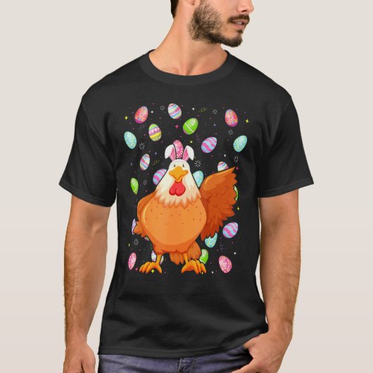 イースターエッグ ひよこ 鶏 おもしろ 復活祭 ひなた Tシャツ (正面)