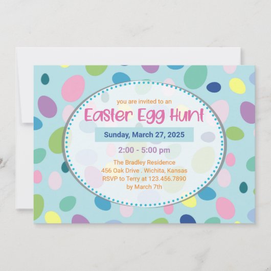 イースターエッグ – イースターパーティの招待状 招待状 (正面)