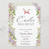 イースターエッグ ウサギの耳 花 ブランシュ & バブルリー 招待状 (正面/裏面)