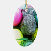 イースターエッグ，ウサギ，ゴルフボール セラミックオーナメント (右)