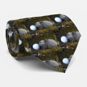 イースターエッグ、ウサギ、ホワイトゴルフボール ネクタイ (ロール)