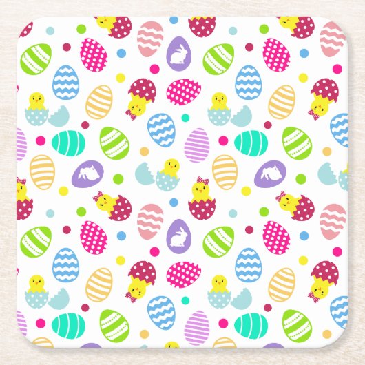 イースターエッグ スクエアペーパーコースター (正面)