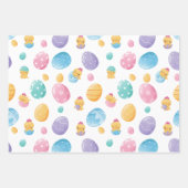 イースターエッグ&チックパターン |パステルズカラーズラ ラッピングペーパーシート (正面2)