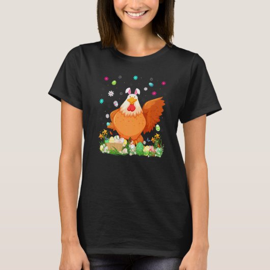 イースターエッグ ニワトリ 鳥 イースターの日曜日 Tシャツ (正面)