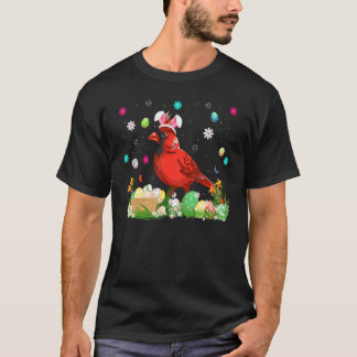 イースターエッグ ノーザンカーディナル バード イースター日曜日 Tシャツ