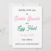 イースターエッグ ハント。招待状 招待状 (裏面)