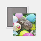 イースターエッグ、バニーとゴルフボール マグネット (正面/裏面)