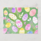 イースターエッグ | パステルかわいらしウォーターカラーエッグ狩り シーズンポストカード (正面)