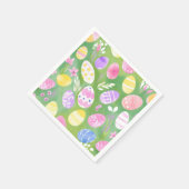イースターエッグ | パステルかわいらしウォーターカラーエッグ狩り スタンダードカクテルナプキン (角)