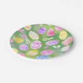 イースターエッグ | パステルかわいらしウォーターカラーエッグ狩り ペーパープレート (アングル)