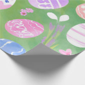 イースターエッグ | パステルかわいらしウォーターカラーエッグ狩り ラッピングペーパー (角)