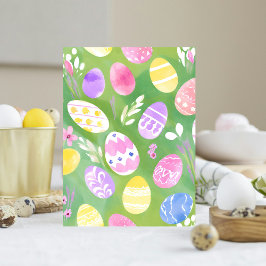 イースターエッグ | パステルかわいらしウォーターカラーカード カード