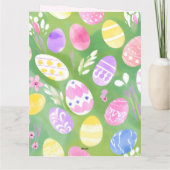 イースターエッグ | パステルかわいらしウォーターカラーカード カード (裏面)