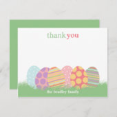 イースターエッグ フラット ありがとうカード または メッセージカード ノートカード (正面/裏面)